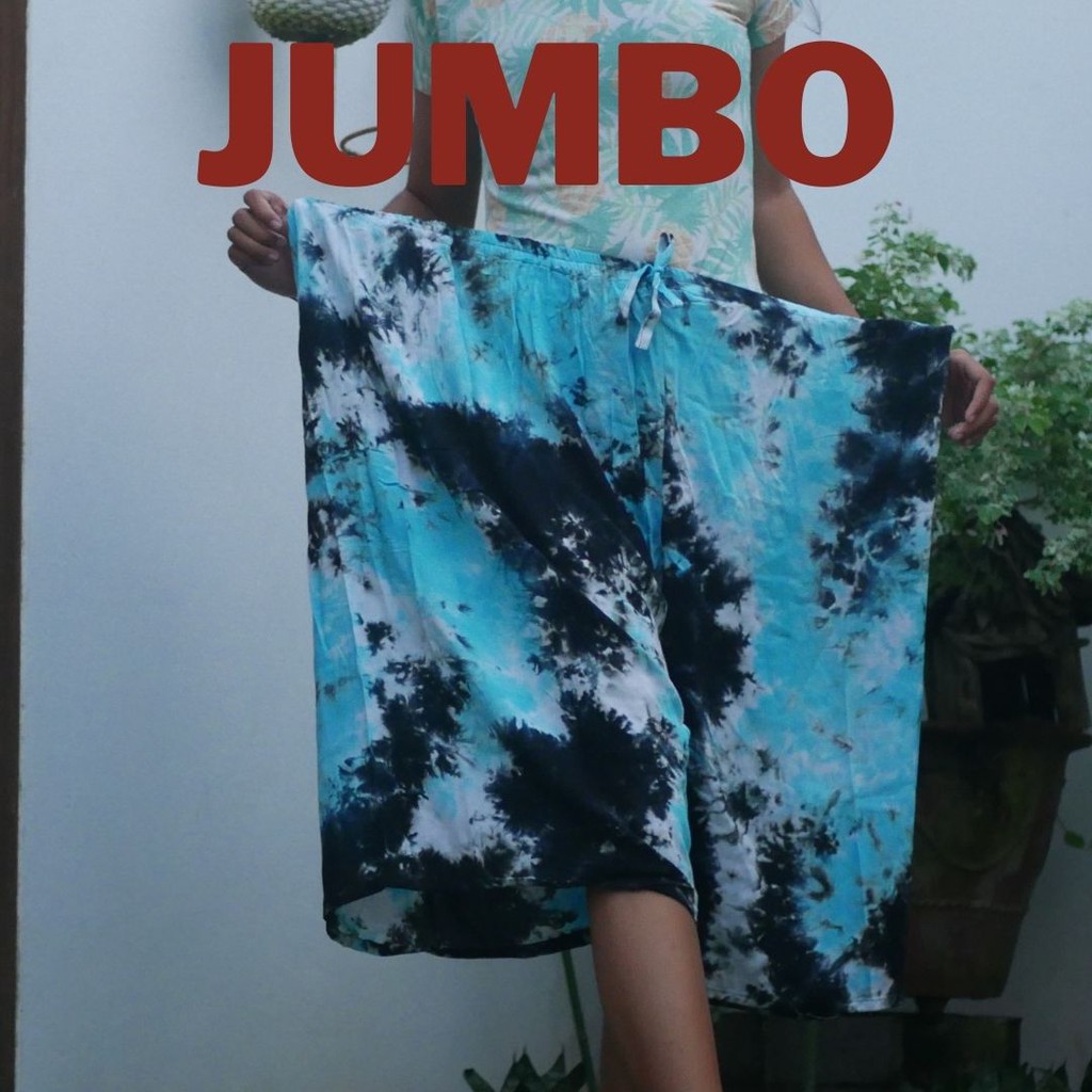 Kulot Jombo 3/4 XXXL Tie Dye Bali | Celana Wanita 7/8 Rayon 3L Murah bisa COD