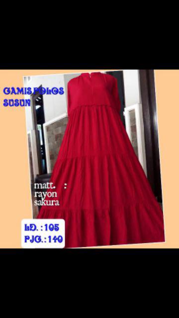Gamis Twill Candimekar Rayon Merah Pinggir Batik ..