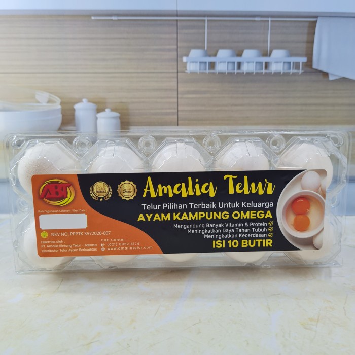 ABT - Telur Ayam Kampung Omega Amalia Premium Garansi Segar - Isi 10 Butir