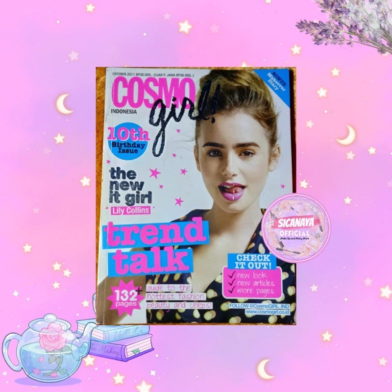 MAJALAH COSMO GIRL / COSMOGIRL INDONESIA OKTOBER 2011 - LILY COLLINS
