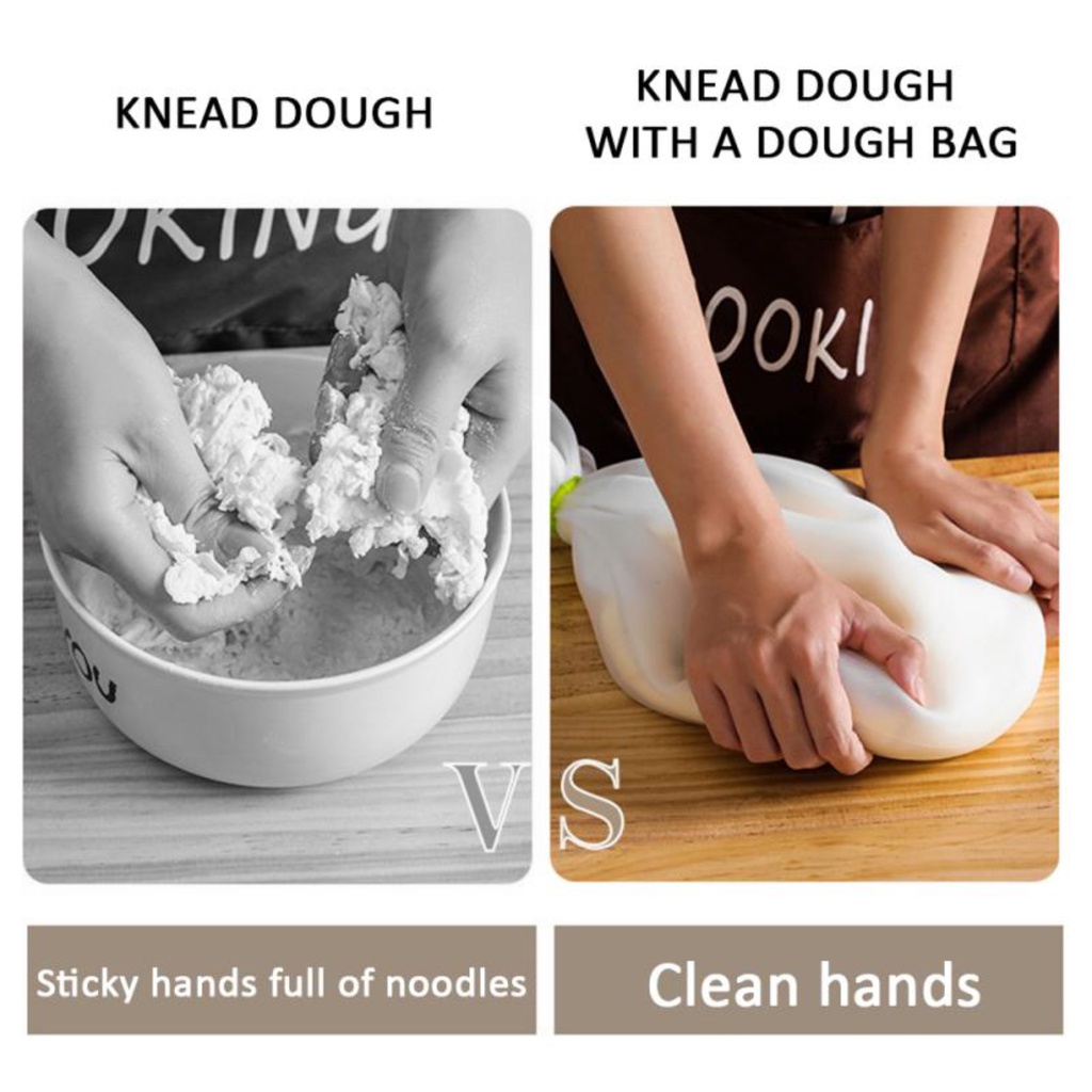 Kantung pembuat Adonan Kantong ulen adonan tepung kue silikon Food Grade reusable Dough Kneading Bag Silicone - Big Size