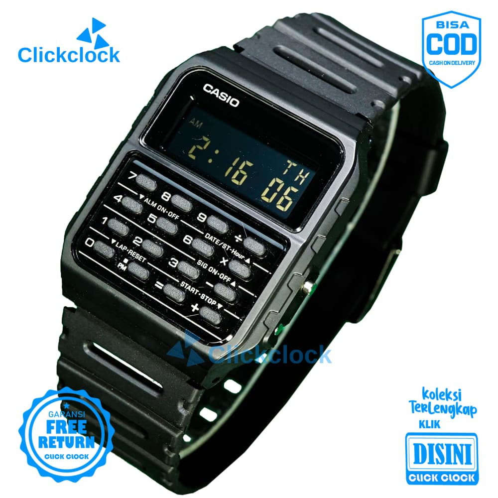 Jam Tangan Digital Pria Formal Karet Hari Tanggal,Timer Casio CA-53W-1Z Fashion Original