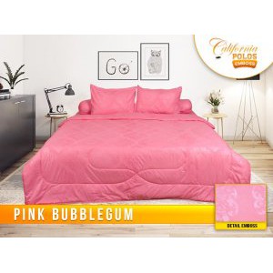 Sprei California Polos Emboss Pink Bubblegum