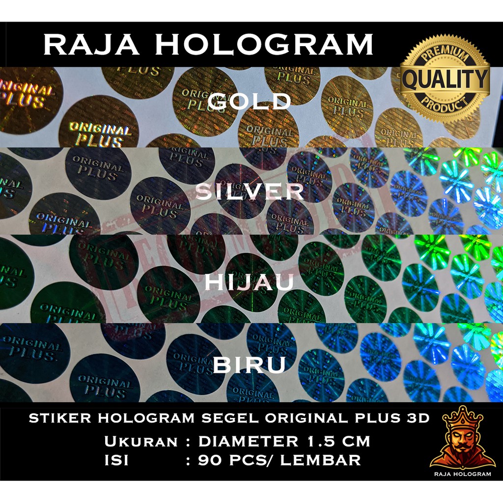 Jual STIKER HOLOGRAM ORIGINAL PLUS 3D CETAK STICKER SEGEL LABEL HURUF ...