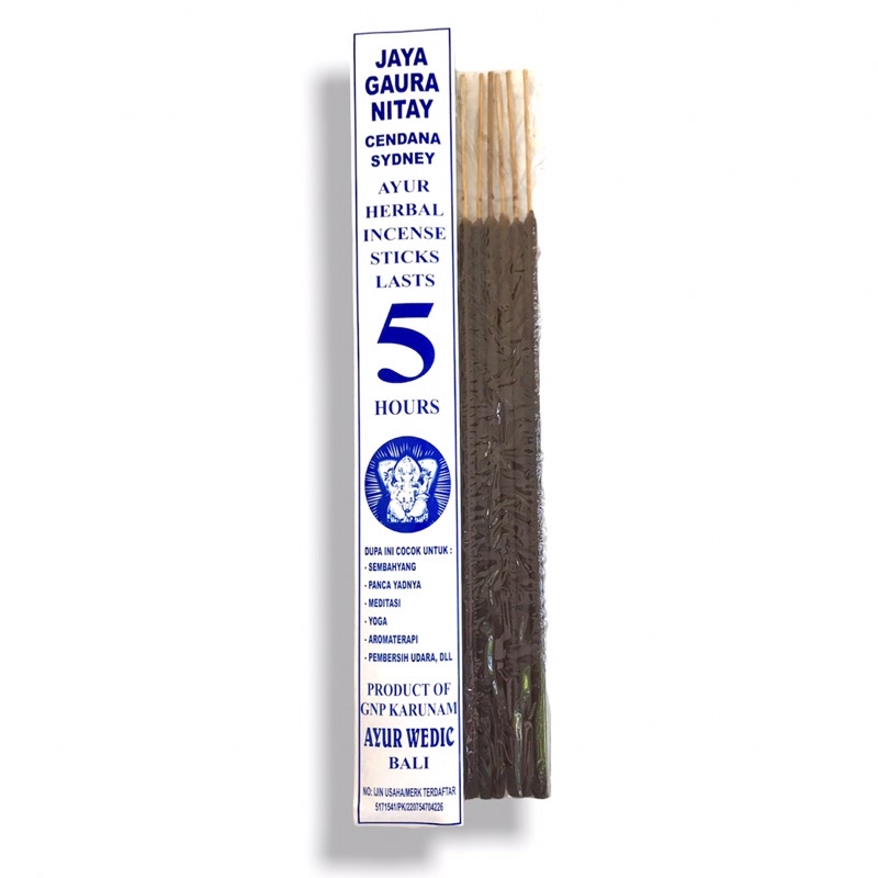 Dupa Hio Full harum herbal Jaya Gaura - Nitay 5 Jam Cendana Sidney Isi 5 Stick