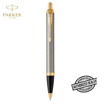 

Pulpen PARKER IM BRUSHED METAL Gold Trims Ball Point Original Resmi