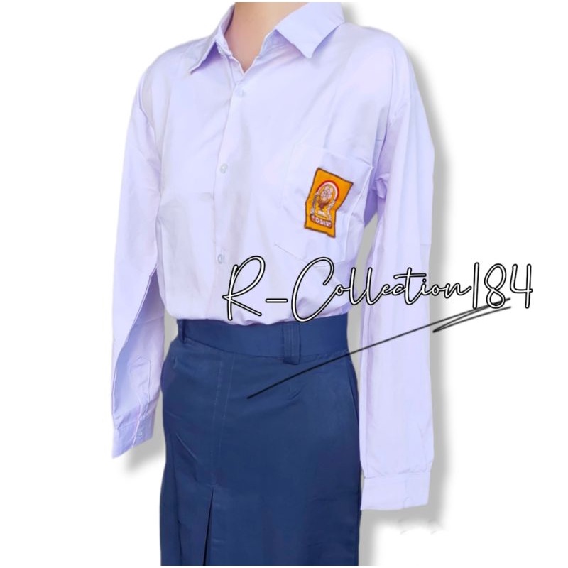 Baju Kemeja Seragam Sekolah Kerja Twist Atasan Lengan Panjang SD SMP SMA