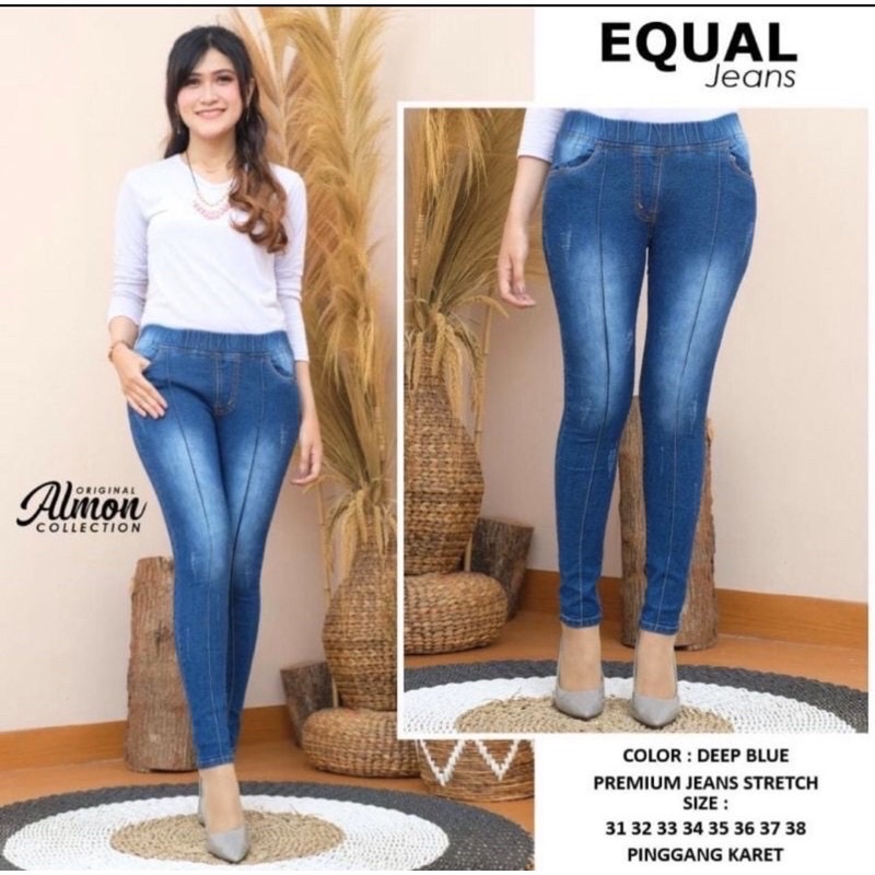 (27-38) SEON JEANS | LEGGING JEANS APLIKASI LASER | EQUAL JEANS | jegging jeans murah