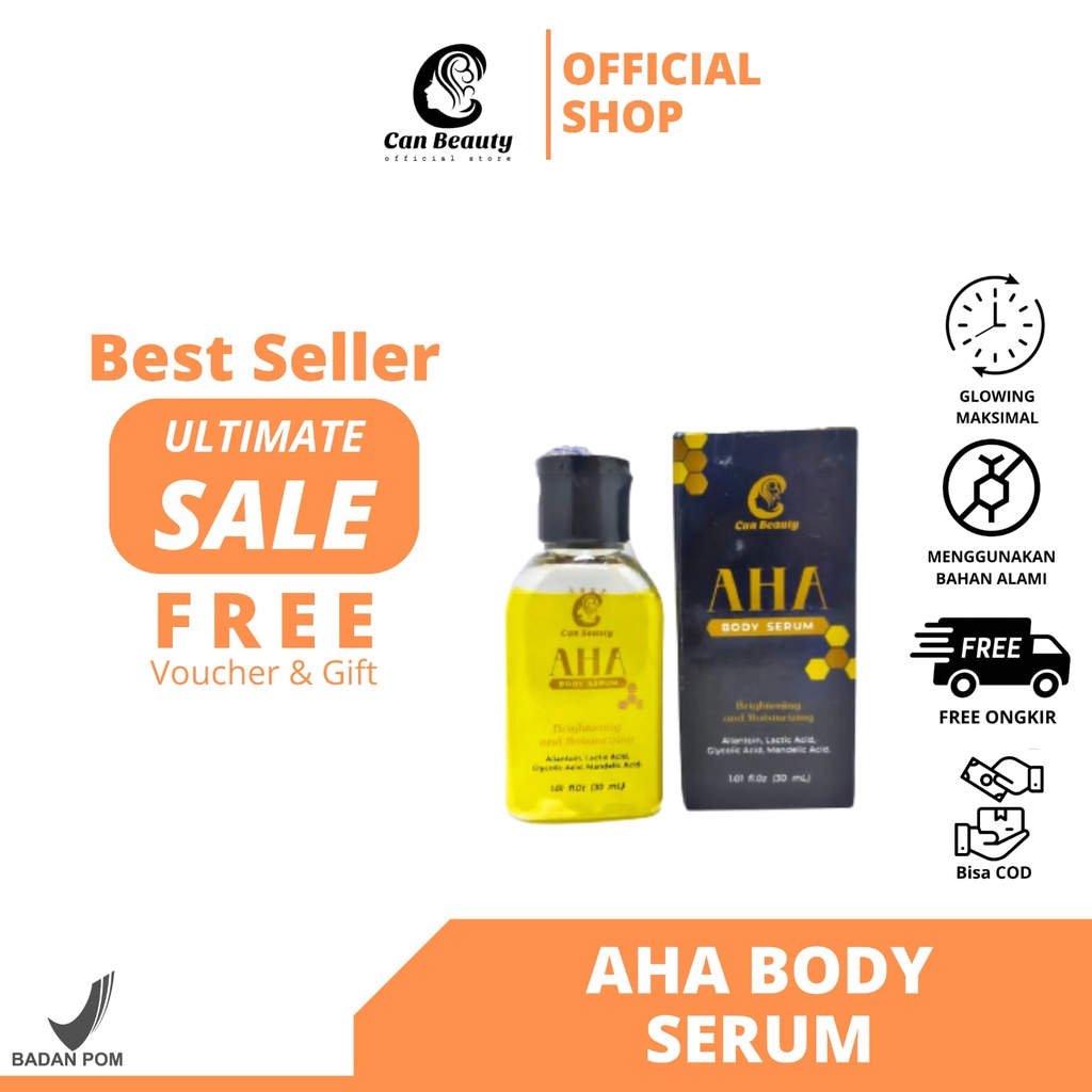 AHA CAN BEAUTY / AHA serum body whitening ori / AHA body booster bright serum bpom / AHA body serum