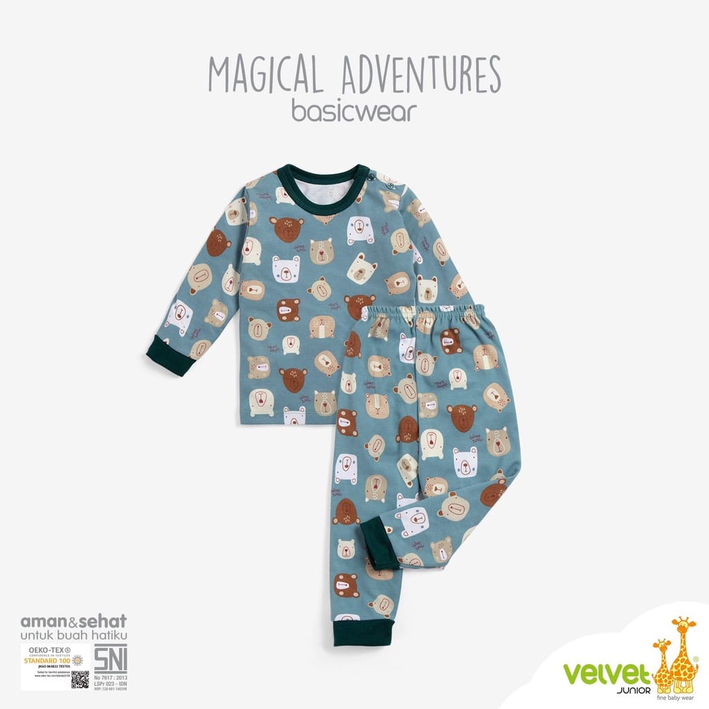 Velvet Junior Setelan Oblong Baju Panjang &amp; Celana Panjang Series Magical Adventures - Isi 3 Pcs