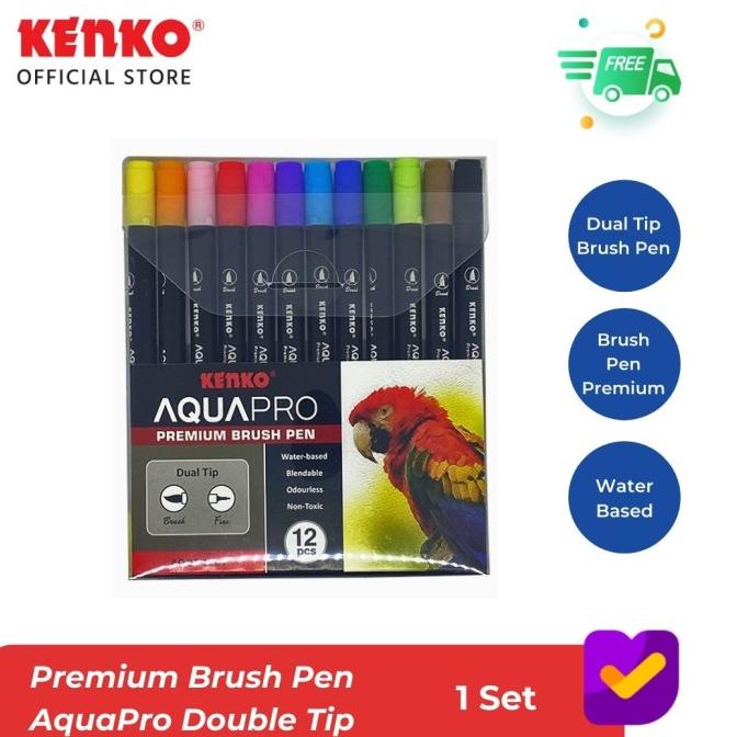 

[[COD]] KENKO BRUSH PEN / CALLIGRAPHY BRUSH PEN AQUAPRO DOUBLE TIP BIG SALE Kode 914