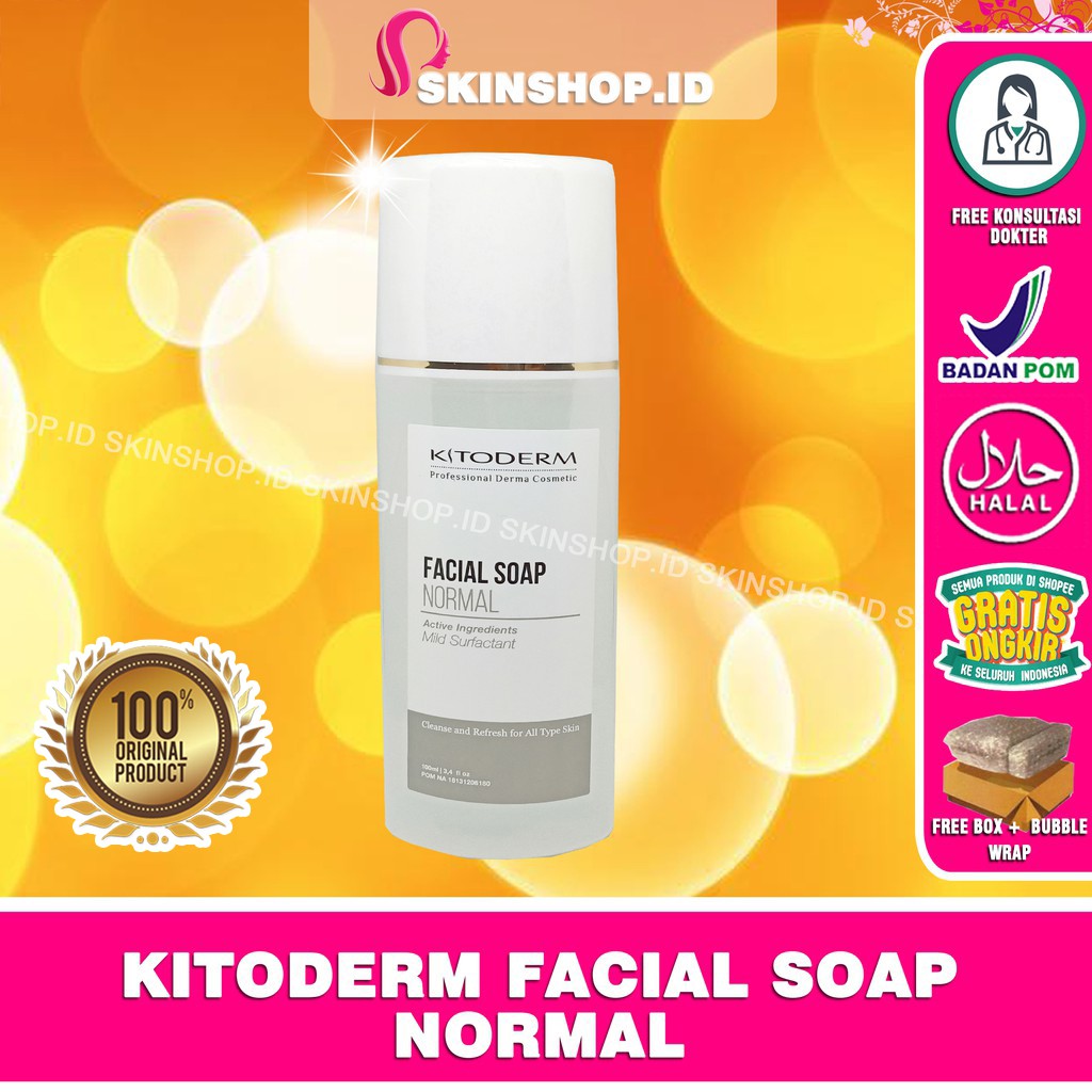 Kitoderm Facial Soap Normal 100ml Original / Pembersih Wajah Kulit Normal BPOM Aman