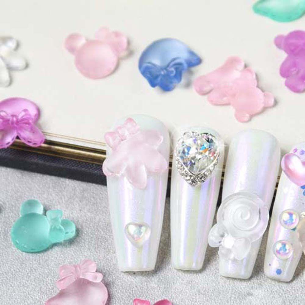 Mxbeauty Candy Nail Charms Lucu DIY Charms Transparan DIY Manicure Accesoires Kristal Kuku Berlian Imitasi