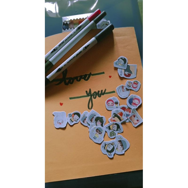 

60 buah/pch stiker lucu imut random untuk dekoratif laptop,buku, handphone