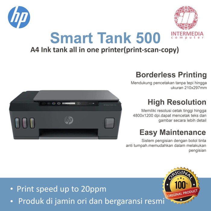 Printer HP Smart Tank 500 AIO Print Scan Copy