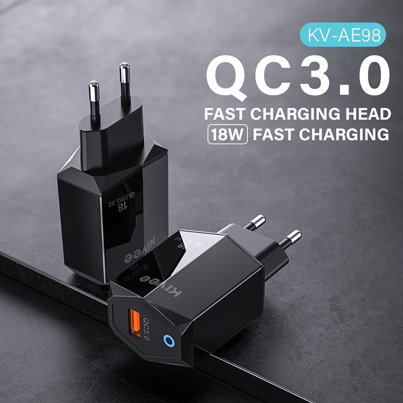 KIVEE charger oppo samsung xiaomi kepala charger fast charging 18w 22.5w Quick 3.0 original Wall Charger 3.1A 1 tahun garansi-2