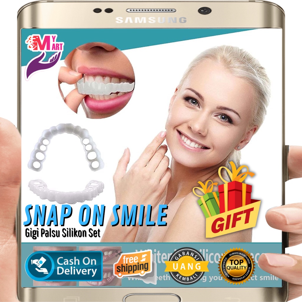 Snap On Smile Gigi Palsu 1 Set Atas Bawah - Gigi Palsu Silikon