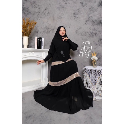 ADIBA SYAR'I BY ELLY ARSY//DRESS SYAR'I BY ELLY ARSY//GAMIS SET KHIMAR CERUTY//GAMIS MUSLIMAH