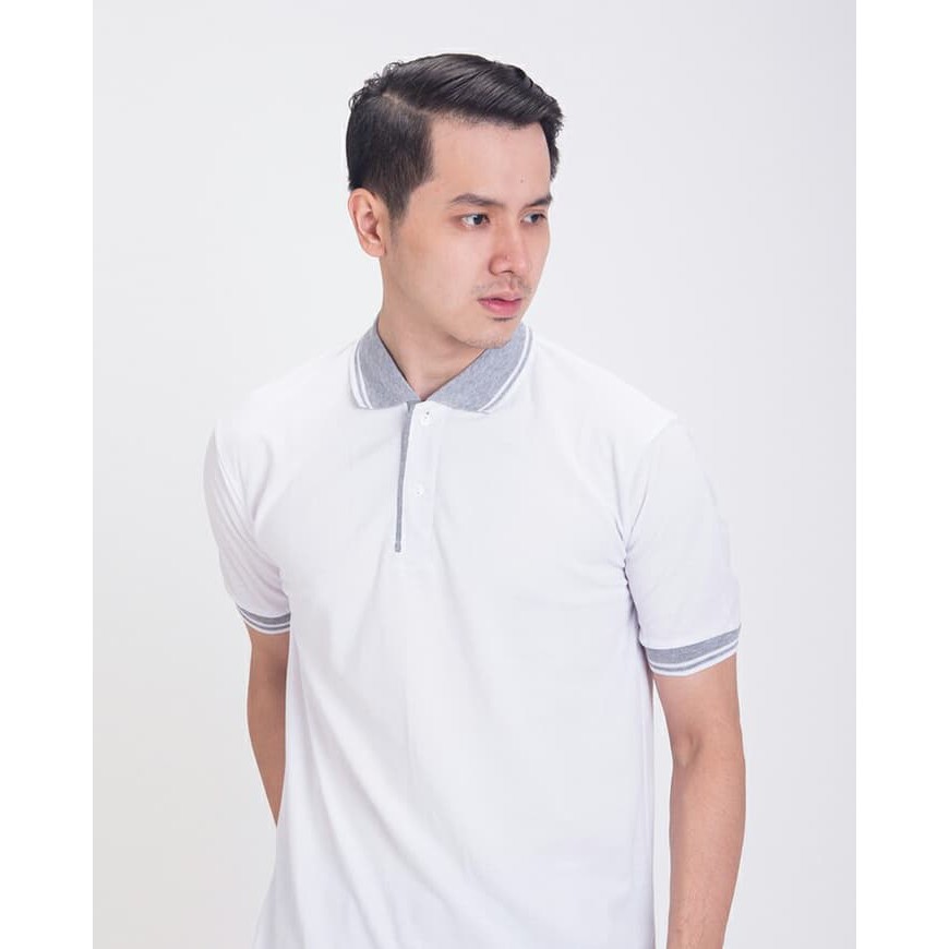 Baju Kaos Kerah Polo Shirt Pria Polos Putih