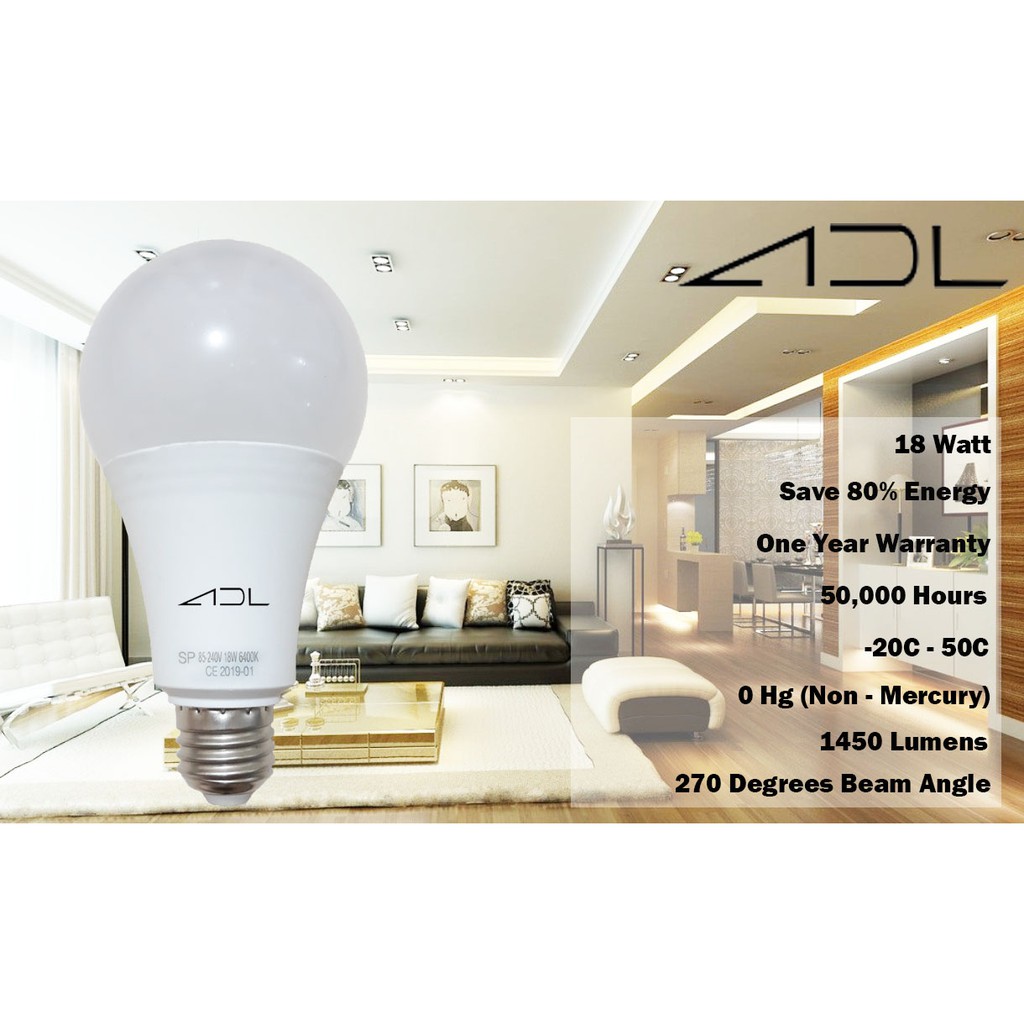 Lampu bohlam LED 18 watt - Cool White