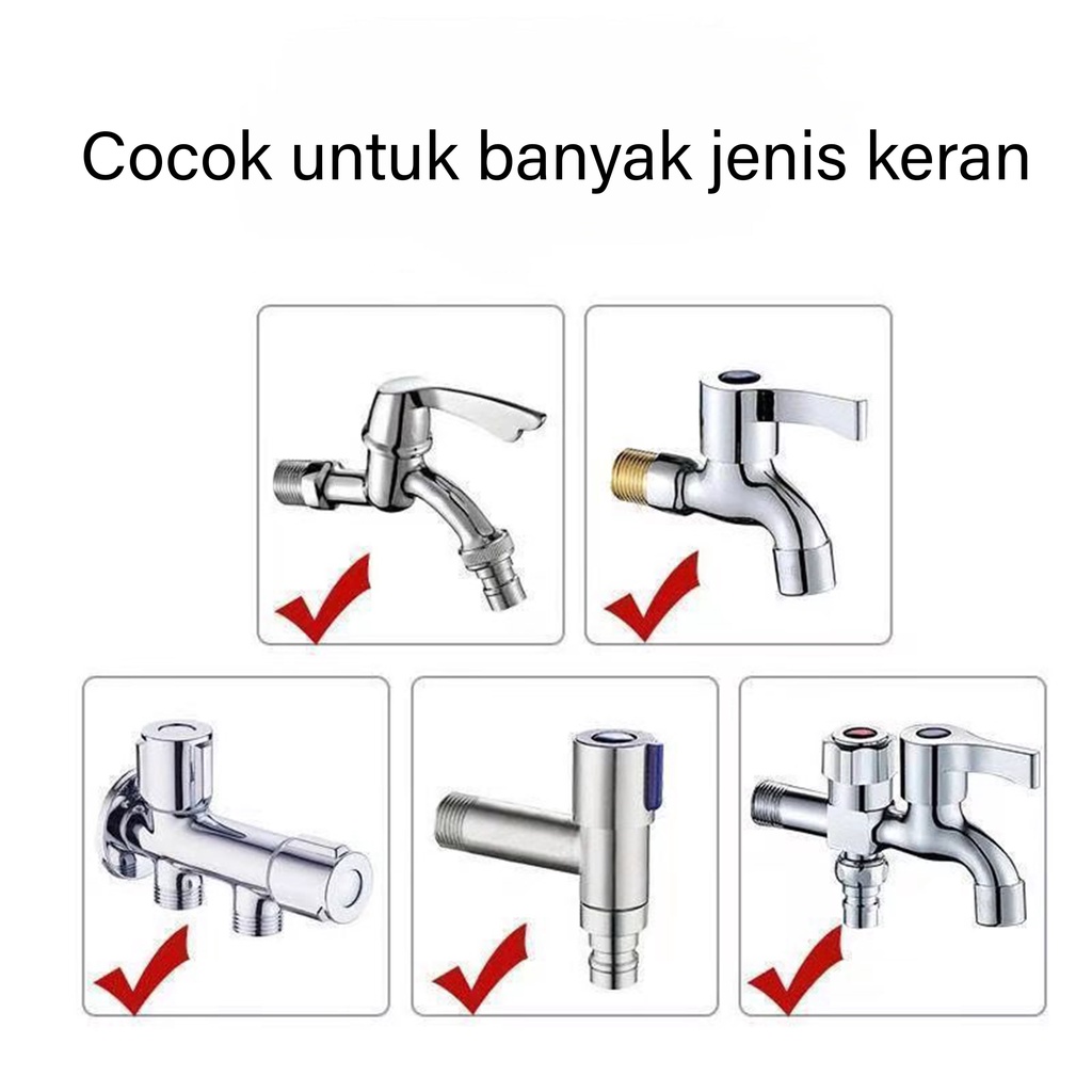 Sambungan Keran Cucuk Ke Selang Nepel Kran Kuningan Anti Bocor Conector Keran Air