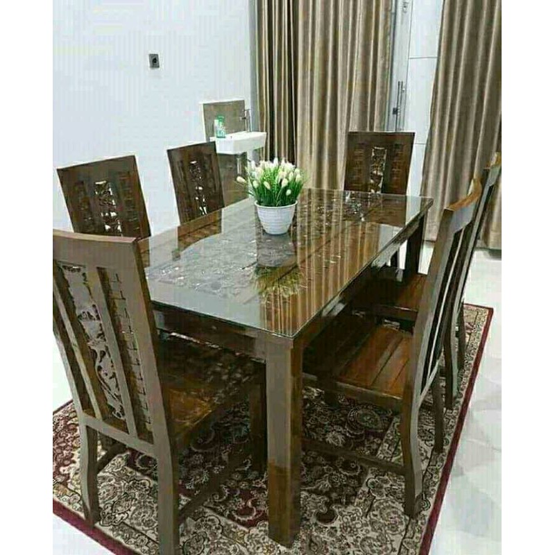 meja kursi makan ukir kayu jati natural furniture klasik unik murah mebel jepara
