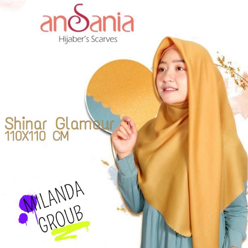 Kerudung shinar glamour Ansania Lacer Cut 110X110 CM