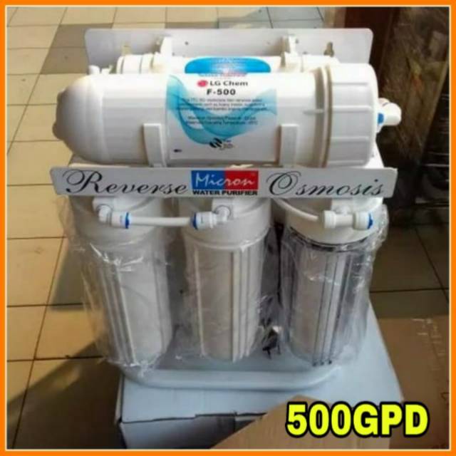 MESIN RO 500 GPD FILTER AIR MINUM REVERSE OSMOSIS MICRON 500 GPD