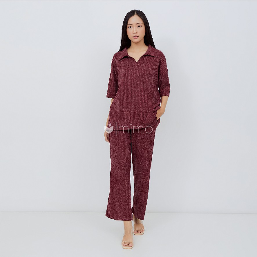 Dhya Knit Set-Maroon
