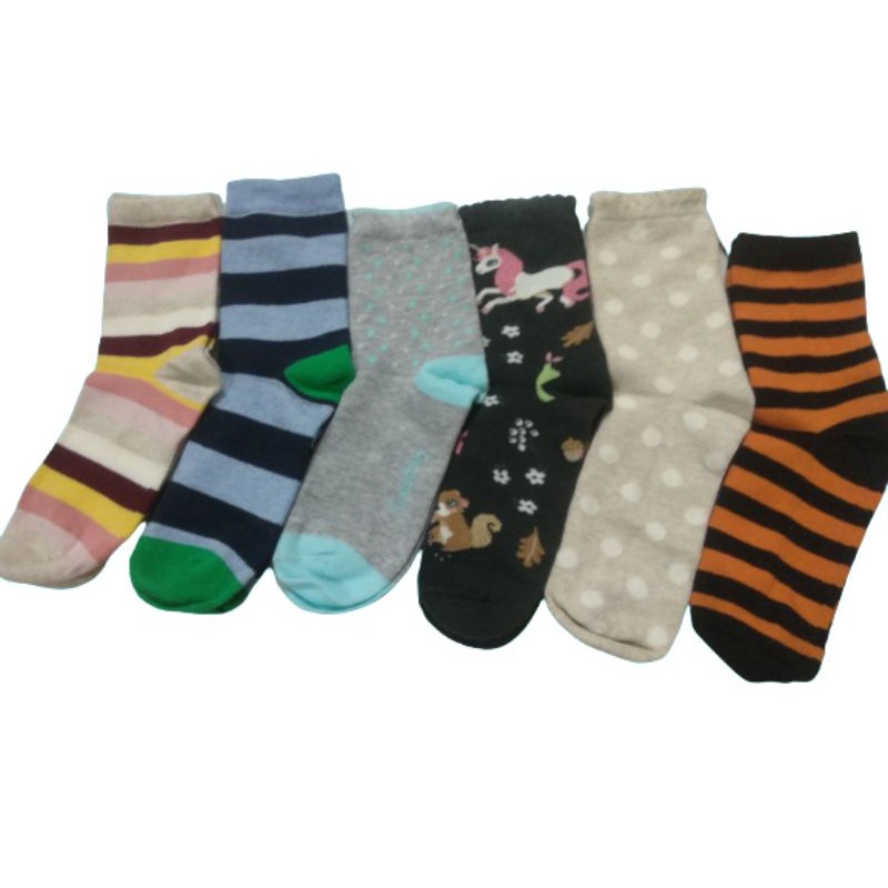 ( 6 PASANG )KAOS KAKI MOTIF ANAK TK-SD COWO/CEWE (RANDOM)