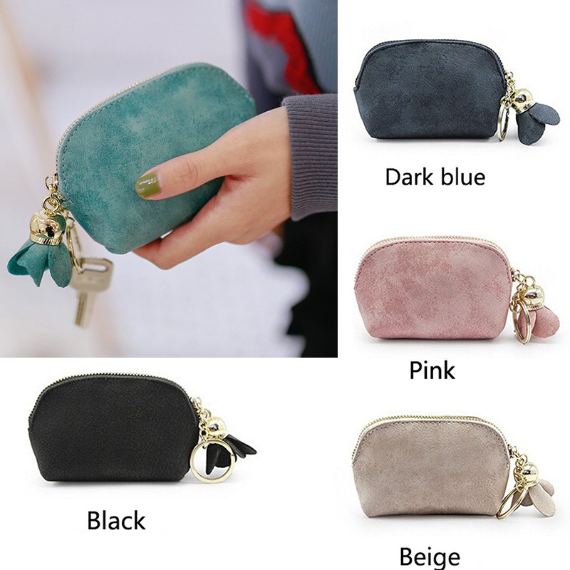 Aksesoris Fashion Wanita Dompet Mini Kulit PU Resleting 