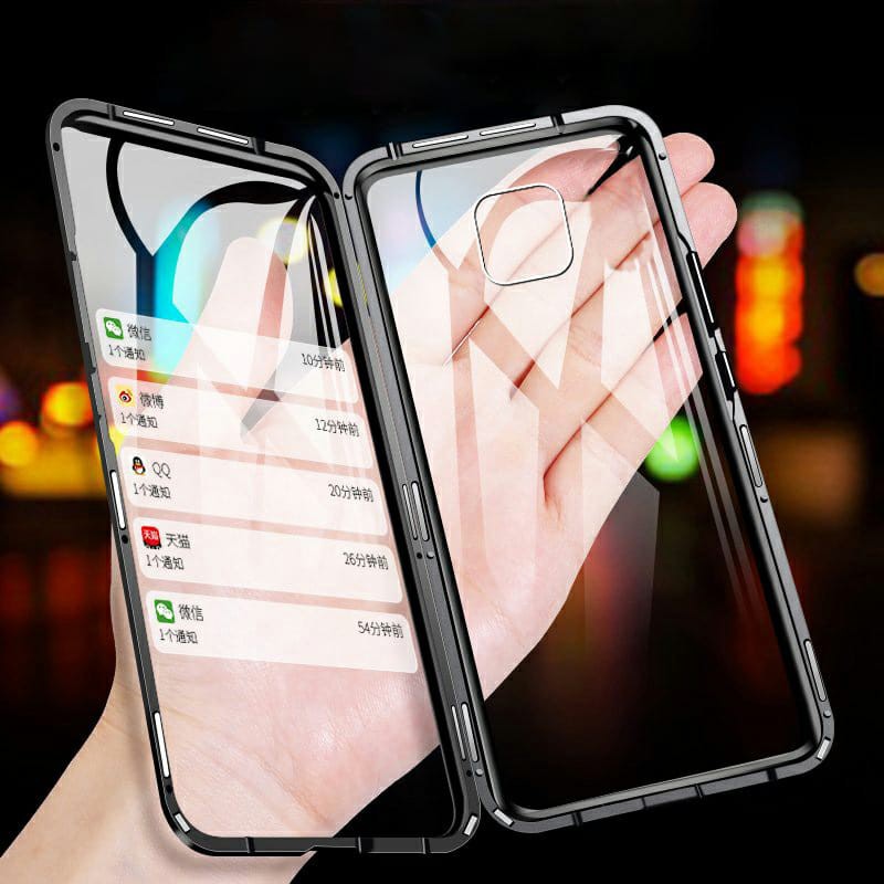 Case Mganetic DEPAN BELAKANG Xiaomi Redminote 9 Pro Premium Case 2in1 Double Glass