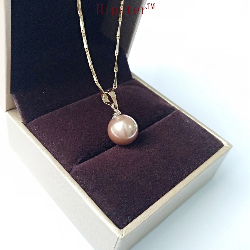 Retro Elegant Natural Freshwater Pearl Pendant Rose Gold Necklace