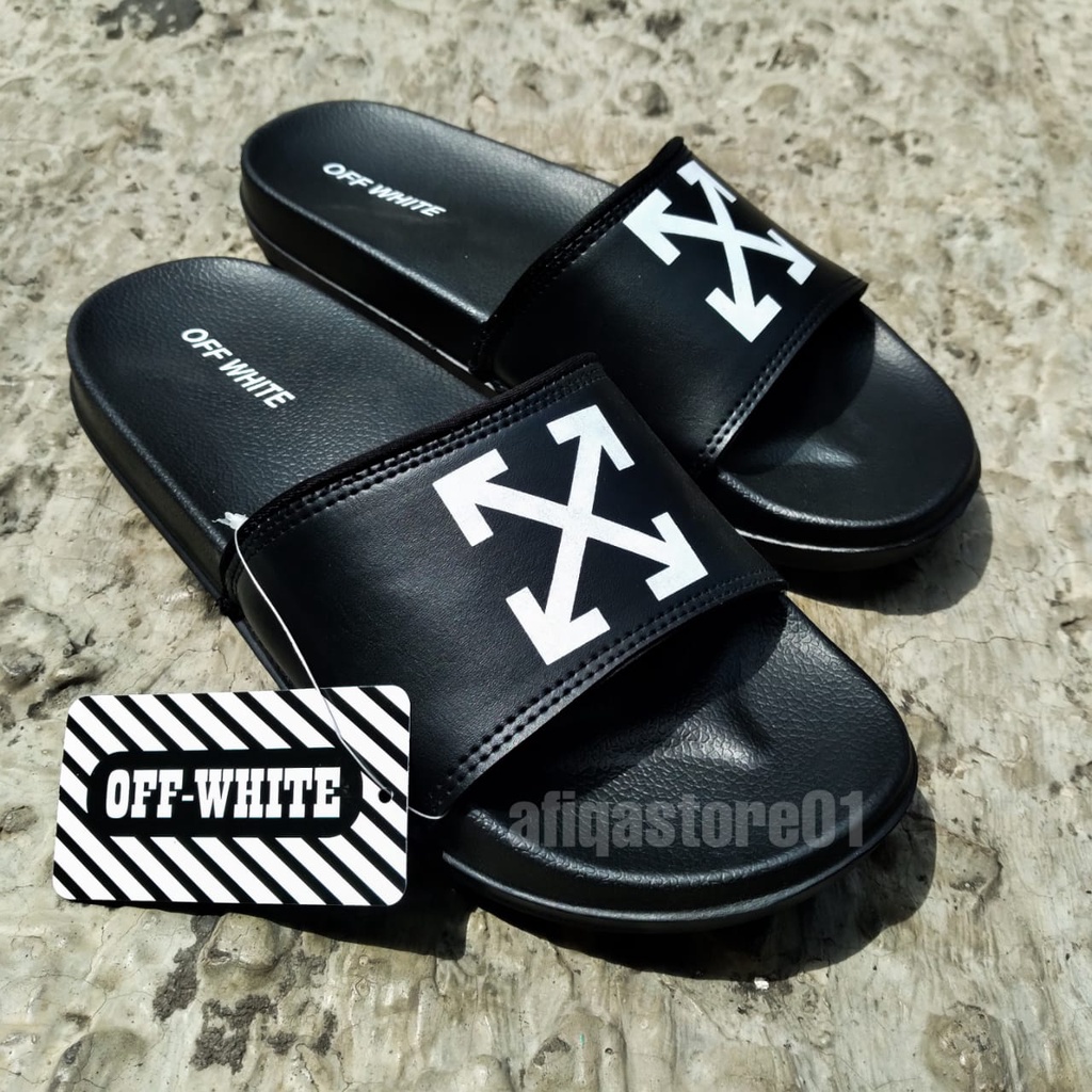 Sandal Hitam Pria Slip On Sandal Pria Wanita Bahan Karet