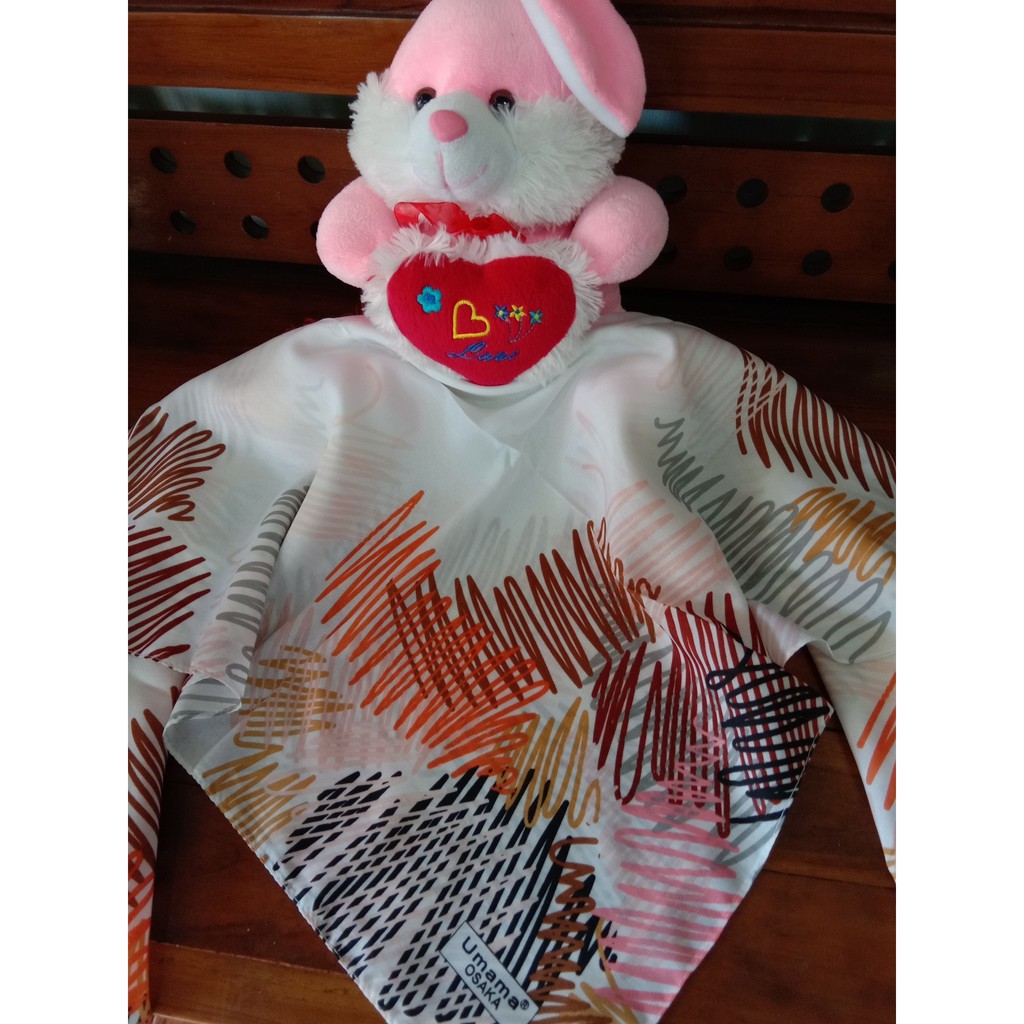 HIJAB UMAMA OSAKA PRINT MOTIF SEGI EMPAT  C21 Putih