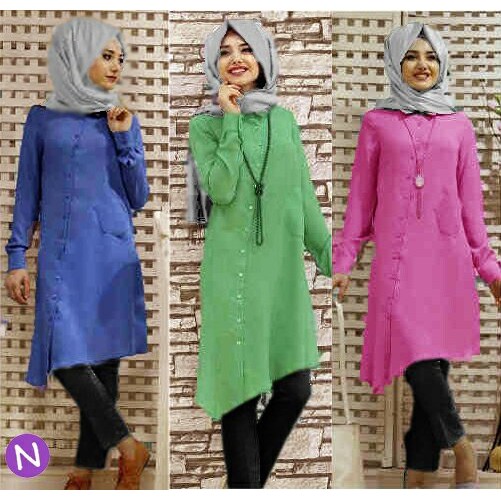 cn 57140-tunic jihan   L tunik baju wanita modis cantik murah modern trendy baju lebaran hari raya