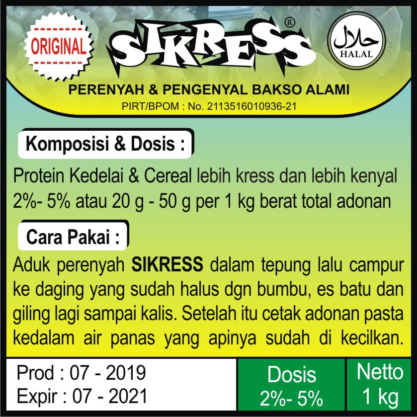 

Perenyah gluten pengenyal pengembang baso siomay sosis 1 kg