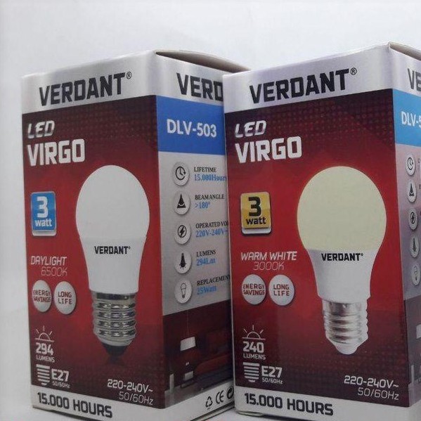 Lampu 3 W Led Murah Bergaransi Dan Grosir Led Verdant 3W 3 Watt 3Watt Putih / Kuning Original