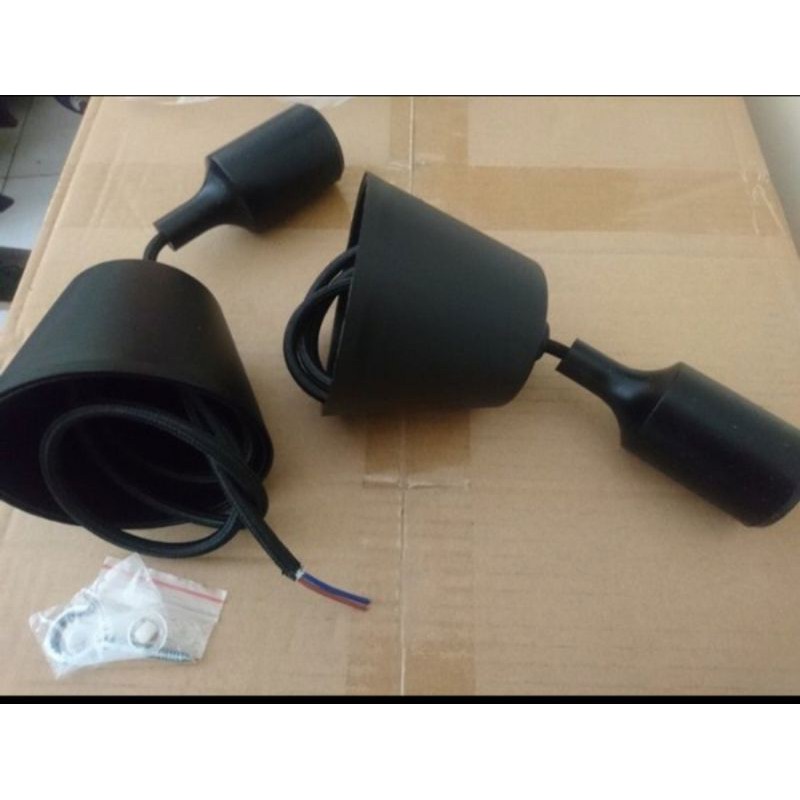 fiting housing lampu gantung plastik karet e27 lampu gantung hanging dekorasi fitting