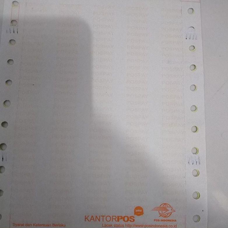 

✲Best Produk 8CZ0S Kertas Resi agen pos indonesia murah 1 ply continues logo kantorpos ukuran A4 dib