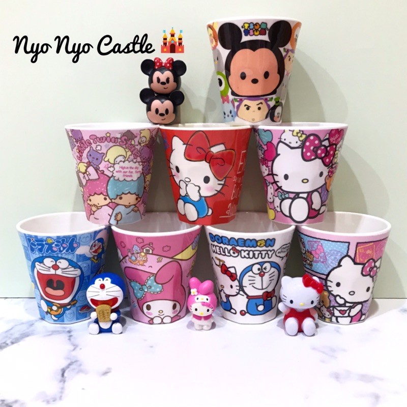 Gelas / Cangkir / Mug Melamin Karakter Anak Tsum Tsum Hello Kitty Doraemon Melody Little Twin Stars