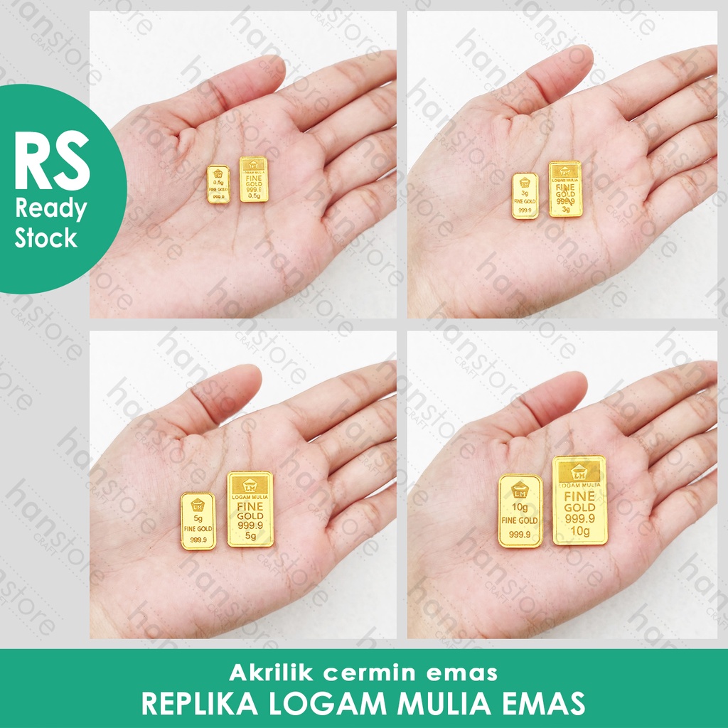 RS Replika logam mulia emas 15gr - 100gr Desain Lama &amp; Desain BARU untuk mahar / Dekorasi / Mahar