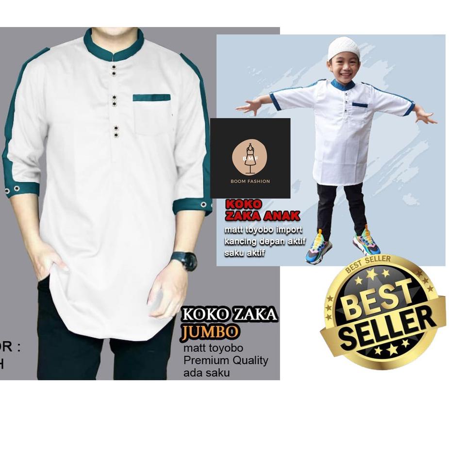 KODEl2L6x--BOOM , M, L , XL, XXL, 3XL- (Dewasa aja ) KOKO ZAKA DEWASA 3per4 / BAJU KOKO PRIA JUMBO/ 