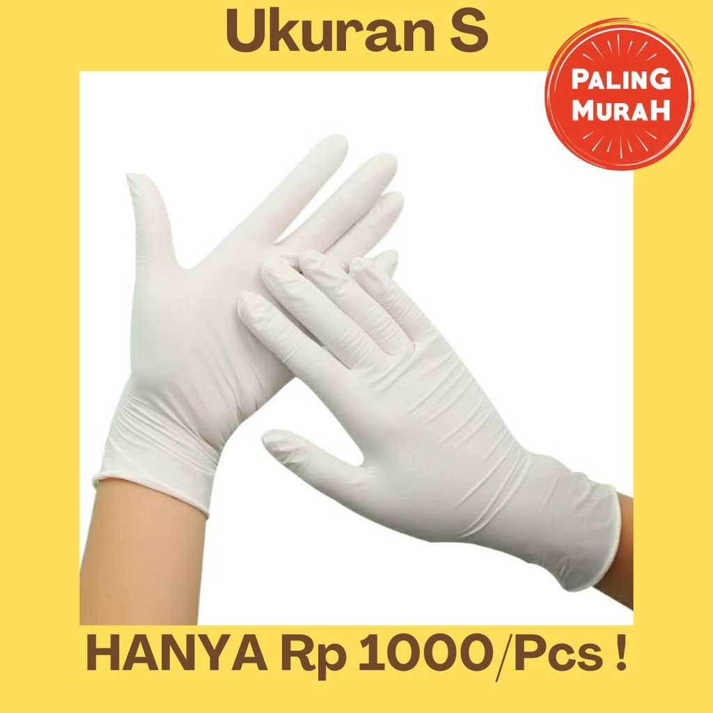 HANDSCOON UKURAN S/ SARUNG TANGAN MEDIS/ SARUNG TANGAN LATEX/ TERMURAH