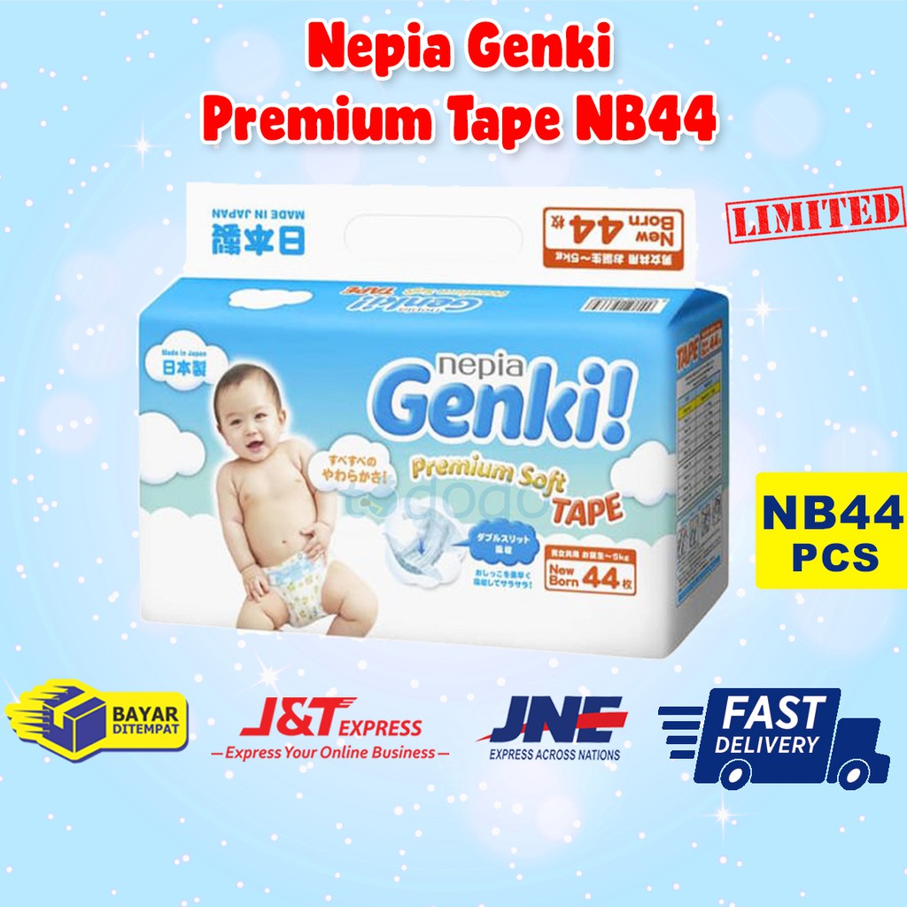 Nepia Genki Premium Tape NB44 - Popok Tipe Perekat