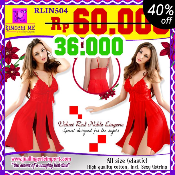 Lingerie Seksi Merah RLIN504 Merah by Folva Clothing
