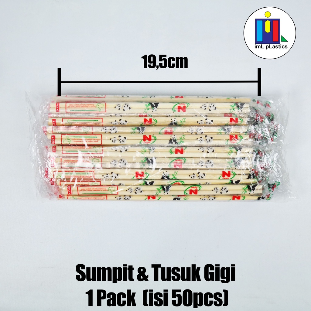 Sumpit Makan Bambu Steril (1 pasang) + Tusuk Gigi Untuk Mie - 1 Pack