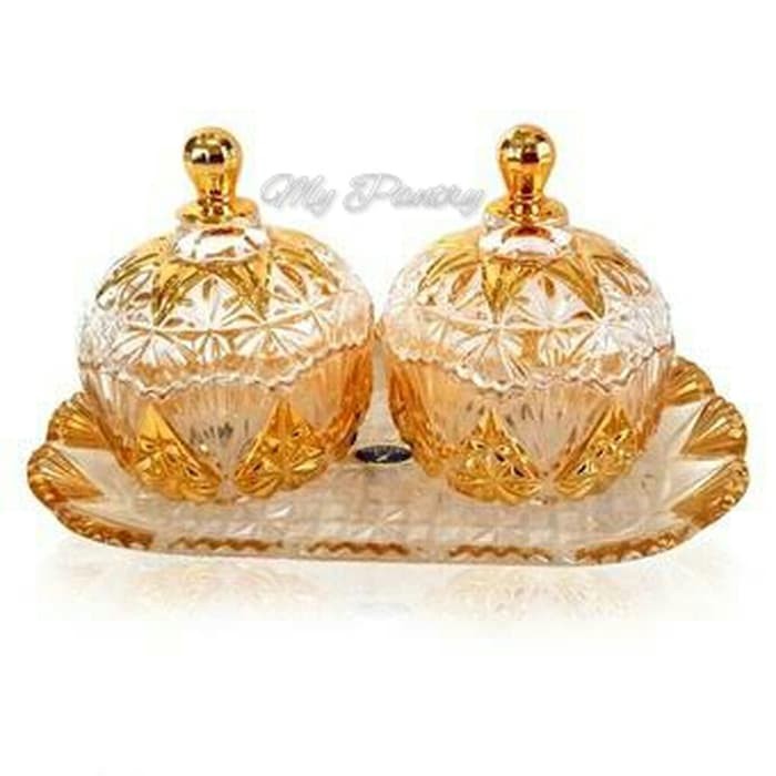 Toples kaca toples Kristal glass canister candy pot stoples