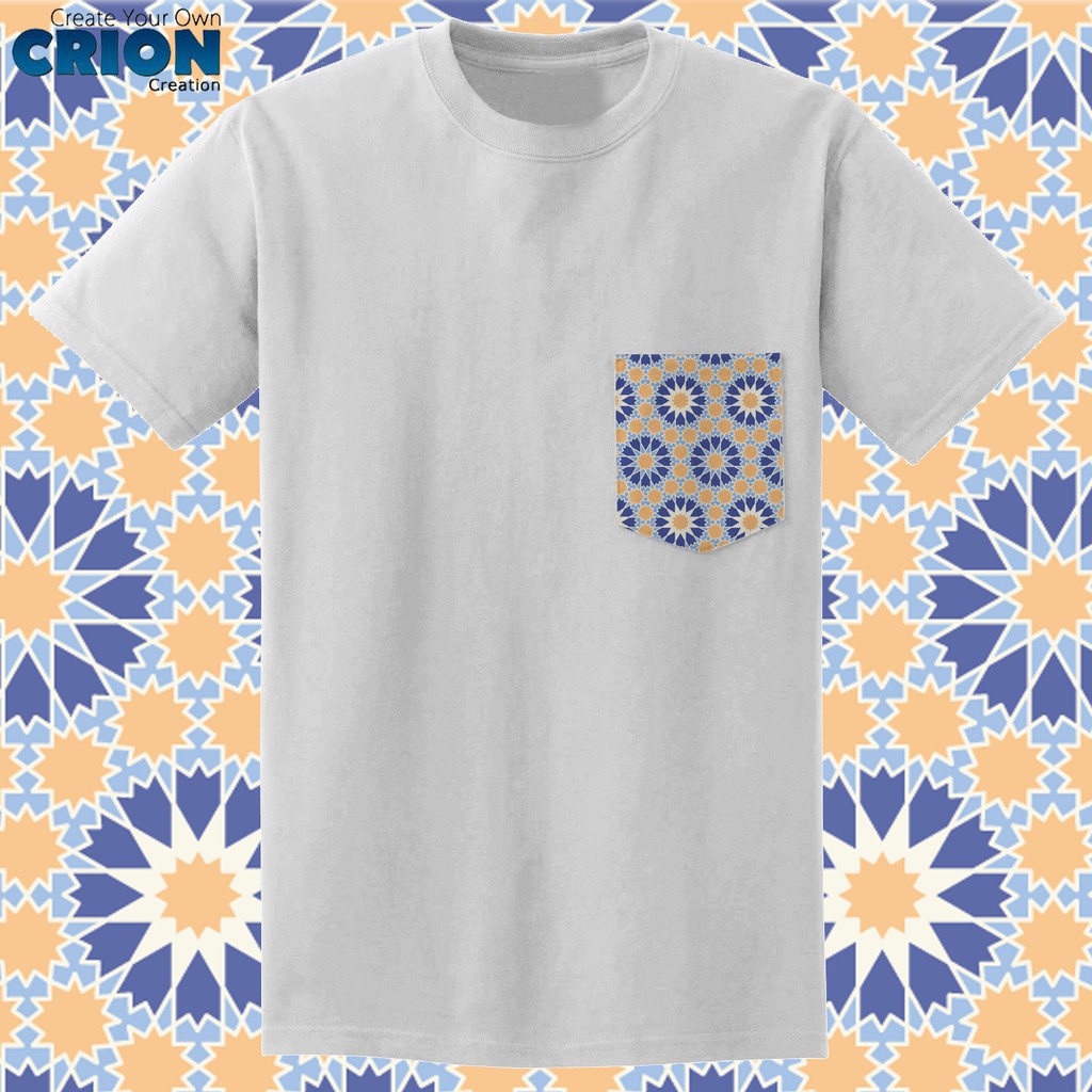 Crion Casual Tees Arabic Motives with Pocket - Kaos dengan Kantong