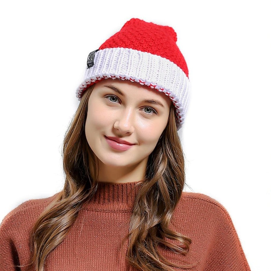 topi beanie kupluk rajut sinterklas santa claus rajutan natal xmas